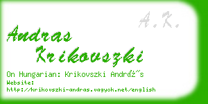 andras krikovszki business card